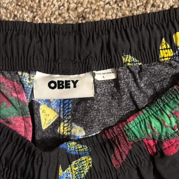 Obey Graphic Swim Shorts - Picture 2 of 5